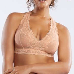BNWT Honey Nude Lace Halter Racerback Bralette